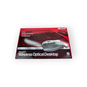Microsoft Wireless Optical Desktop Keyboard & Mouse PC PS/2 USB NEW IN OPEN BOX